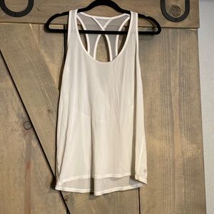 Lululemon sheer tank top cross back is a little dingy from where and washing.